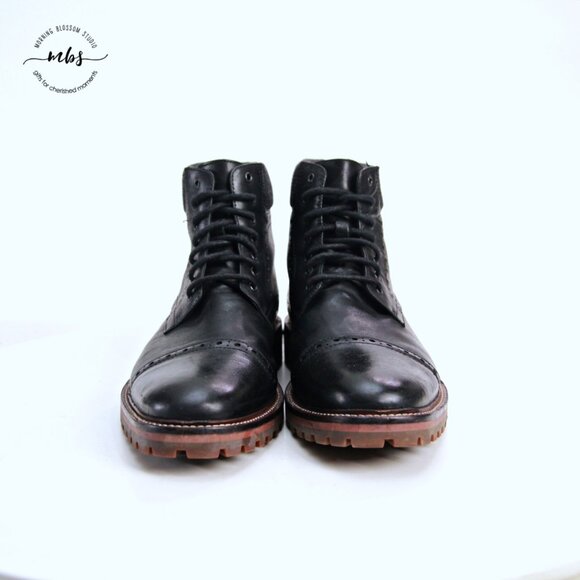 Warfield and Grand Potrero Leather Ankle Boots Black Men 11 - Picture 3 of 13